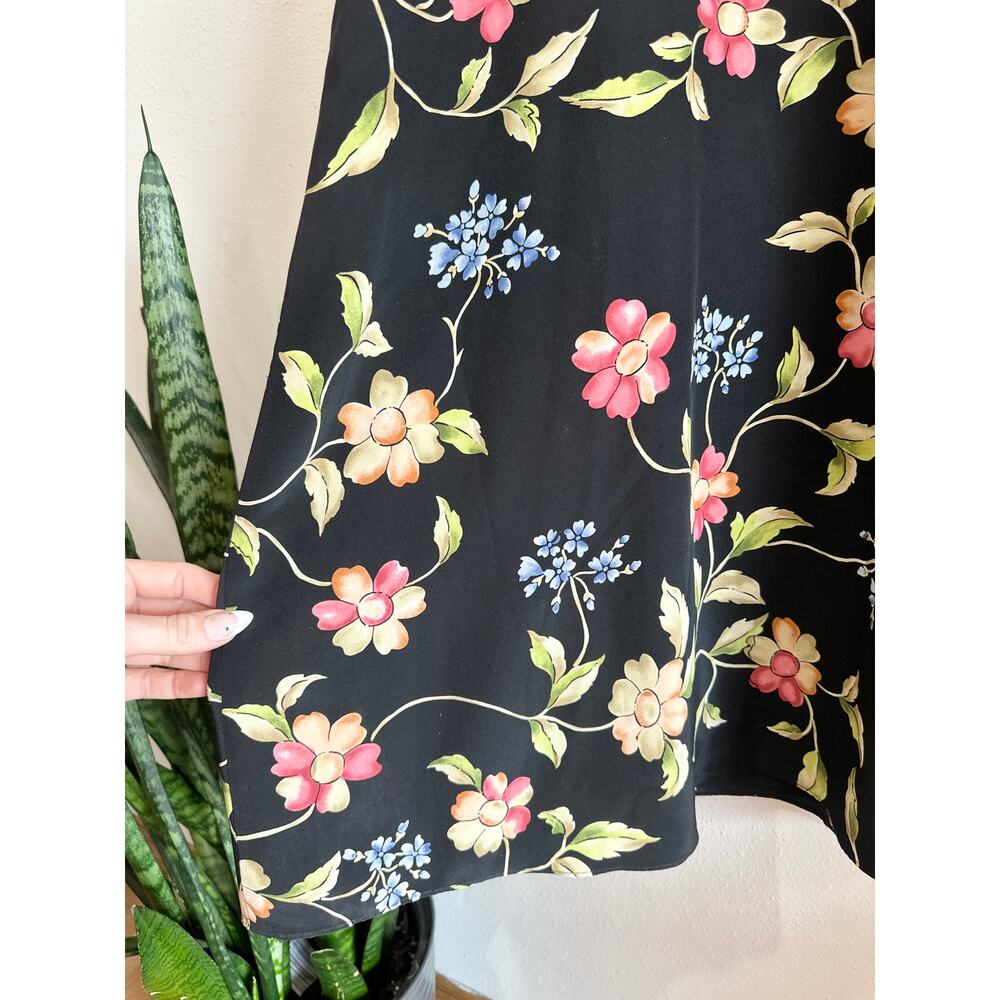 Late 90’s Whimsigoth Floral Silk Maxi Dress 14 - Picture 10 of 13
